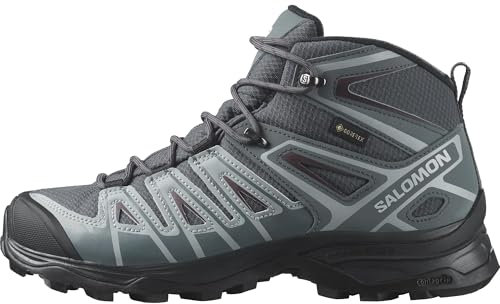 Salomon X Ultra Pioneer Mid Gore-Tex wasserdichte Damen Outdoorschuhe, Outdoor-bereit, Sicherer Fußhalt, Stabil und gedämpft, Ebony, 42 2/3