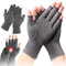 AMZ MEDICAL - Osteoarthritis Handschuhe Fingerlos - Kompressionshandschuhe - Paar Fingerlose Handschuhe für Männer und Frauen - Ideal bei Arthritis, Raynaud-Syndrom & Co. (S, Grau)