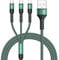RAVIAD Multi Charger Cable, 3 in 1 Charger Cable [1.2M] Multiple USB Cable Nylon Braided with Micro USB Type C Lightning Cable Connector for iPhone, Android Samsung Galaxy, Huawei, Oneplus-Green