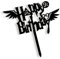 Craft Cart Acrylic Cake Topper Harry Potter Happy Birthday Gold Wings Party Decoration
