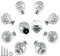 JIABOSE 10pcs 40mm Crystal Door Knobs for Cabinet Drawer Wardrobe Home Decorating with Silver Base