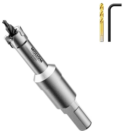 Mollom (13mm | 1/2) Sierra de Corona de T.C.T Carburo Broca con 2 Brocas,Punta de carburo de tungsteno para Metal Duro,Acero,Hierro,Cobre,Madear,Latón,Plástico