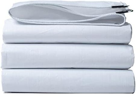 Bâche Bâche Oeillets Renforcés épais Mince Bâche PE Imperméable Blanc Bâche Couverture Toile D'ombrage Bâche De Camion Linoléum Volet Roulant D'élevage Housse De Pluie en P(Size:2x1.5m)