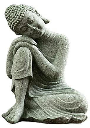 Sharplace Kleine Buddha-Statue, Ornament, orientalisches Dekor, Buddhismus-Dekor, rustikale Yoga-Figuren für, Meditation, Desktop, Seitenkopf