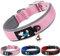 AUAUY Collier pour Chien, Collier Réfléchissant en Nylon Réglable, Confort rembourré Colliers Pet avec Boucle en Métal et Grelot pour Toutes Les Variétés Petit, Moyen Gros, Grand Chiens (Rose-M)