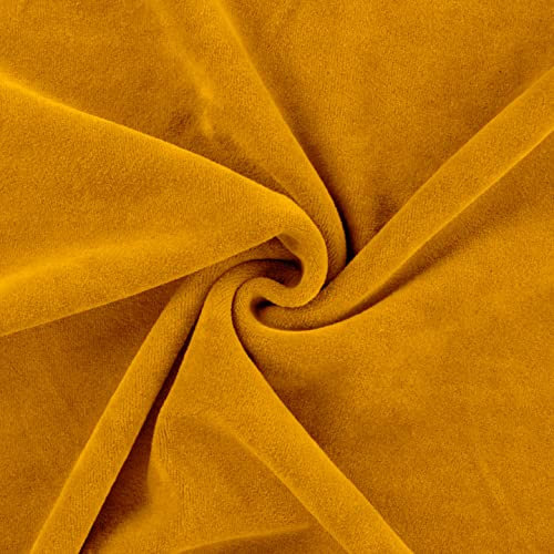 Nicky-NIKLAS-Stoff-Kuschelweich & wärmend-Decken, Pullover, Nicki, Nähen-230g/ Qm-50 cm Schritte-Meterware-ca. 155 cm breit-11 Farben (Ocker-234)
