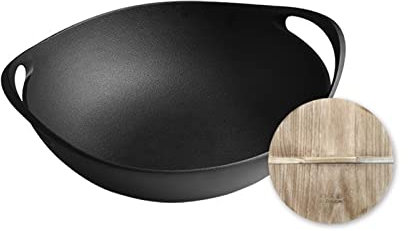 ZAANU Olla Grande para Sopa, sartén de Hierro Fundido, sartén de Hierro Fundido para el hogar, sartén Antiadherente sin Recubrimiento, sartén electromagnética para Horno