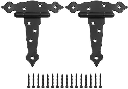 2er-Set ZONADAH Türscharnier für Gartenschuppen, robustes Riemen-T-Scharnier, 127 mm/5 Zoll, rostfrei, T-Scharniere, Tortür, Scheune, geschmiedet, mit Schrauben für Tore, Schuppen, Türen, Fenster