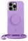 PopSockets x Just Elegance iPhone Hülle - Necklace Case - Handyhülle kompatibel mit iPhone 14 Pro 6,1 - iPhone Schutzhülle mit Abnehmbarer Kordel und Fingerhalter I Beige (Lavendel)