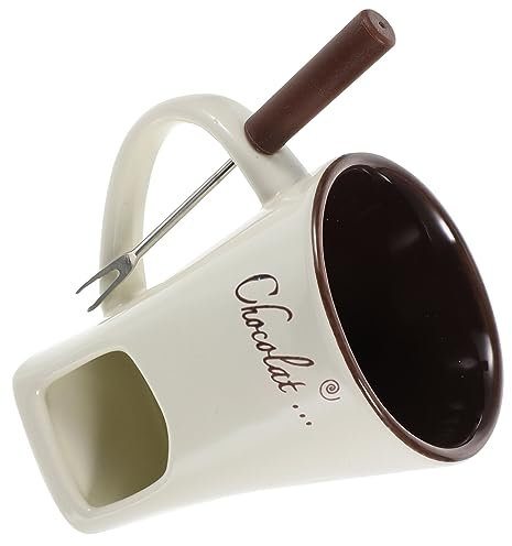 Luxshiny 1 Set Individual Fondue Pots Tealight Burner Butter Warmer Porcelain Fondue Personal Fondue Pot Chocolate Melting Supplies Cheese Warmer European Style Ceramic White Small Candle