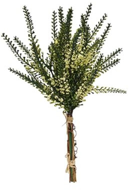 FloristryWarehouse Künstlicher Blumenstrauß, handgebunden, Heidekraut und Zweig, 32 cm, Weiß