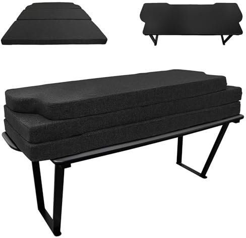 CHROMEMASTER Kompatibel mit VW T5 2003-2015 Multivan; Set: Faltbar Bett für Auto und Auto Matratze, Faltmatratze; Multiflexboard Bettverlängerung für Camper, Regal, Tisch; Zubehör für den Wohnmobil