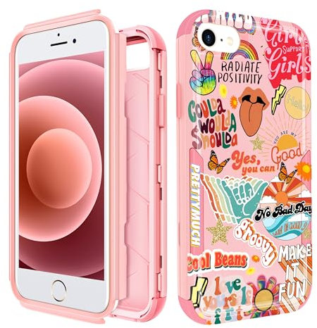 Pegmode for iPhone SE Case 2020/2022/3rd Generation, for iPhone 8/7 Case, Heavy Duty Protective Collage Cute Phone Cover for Women Men Girls Boys Hard Cases for iPhone 7/8/SE