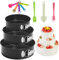 GZMAISULEE Lot de 3 moules à gâteau à charnière (10,2 cm, 17,8 cm, 22,9 cm), moules à gâteau au fromage avec fond amovible en acier inoxydable