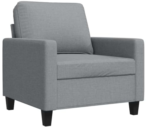 vidaXL Sessel, Sofa Relaxsessel mit gepolstertem Sitz Armlehnen, Fernsehsessel Loungesessel Metallgestell, Polstersessel Ruhesessel für Wohnzimmer, Hellgrau Stoff