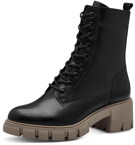 Tamaris Damen Stiefelette bequem; BLACK COMBINED, EU 36