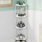 Oriware Porta Sapone per Doccia da Terra, Mensola Doccia Senza Foratura, Scaffale Angolare da Terra (4 Tier, Bianco)