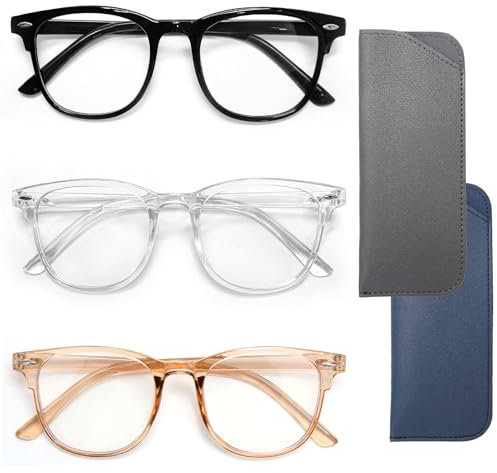 Raykce 3PCS Blaulichtfilter Brille Computerbrille Gaming Schutzbrille Unisex Blue Light Blocking Glasses Blaulichtfilter Brille Damen Herren Schützt Die Augen und Lindert Müdigkeit 3 FARBEN