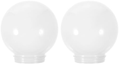 Amosfun 2Er Set Kugel Lampenschirm Aus Acryl Weiß 4 Zoll Outdoor Lampenschirm Mit 6.8 Cm Gewindehals FüR HäNgelampe Und Stehlampe Wetterfest Und Einfach Zu Montieren