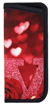 YUNWEIKEJI San Valentino stampato, Borsa per occhiali Custodia per occhiali antigraffio Custodia per occhiali portatile Custodia per occhiali da sole in neoprene