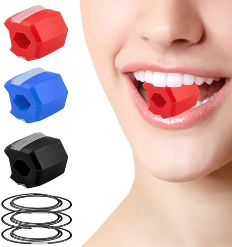 YCLFHOO 3 Pcs Jaw Trainer Ball,Jaw Exerciser,Jaw Muscle Exerciser,Jawline Fitness Ball,Double Chin Trainer Ball with Rope Transparent box,Jaw Chewing Ball for Exercises Facial Muscles Men and Women