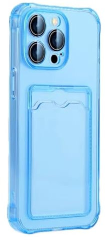 Miagon Brieftasche Hülle für iPhone 15 Pro Max,Kartenhalter Crystal Transparente Rückseite Handyhülle Kunststoffhülle Dünn Weiche TPU Stoßfeste Schutzhülle