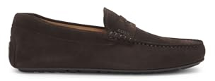BOSS Herren Noel Mocc Mokassins aus Veloursleder mit Pennyloafer-Detail Größe