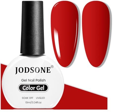JODSONE Gel-Nagellack, 10 ml, rot, für Kunstdesign, Nagelstudio, DIY, Zuhause, einweichbares UV-LED-Gel