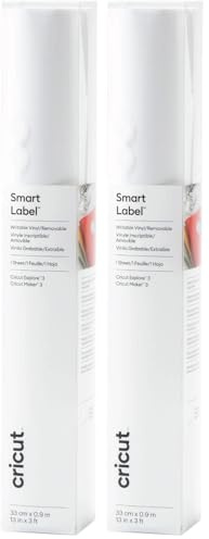 Cricut Smart Label Writable Vinyl – Removable (3 ft) (Pack of 2)