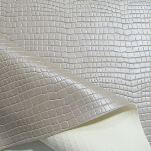 TOLKO Lederimitat in Krokodil Optik | weiche Premium Meterware | Stuhl Bank Sessel Sofa Sitzbezug 140cm breit | Kunstleder Bezugstoff Polsterstoff Polsterbezug Möbelstoff (Krokodil)