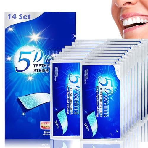 NXPUXP 14 Paia Di Strisce Sbiancanti per I Denti,Sbiancamento professionale dei Denti,Sbiancante Denti Professionale Strisce Sbiancanti Denti,Per Lo Sbiancamento E La Pulizia Dei Denti
