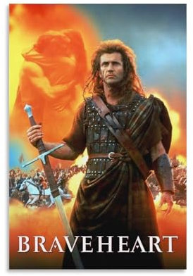 XYSWDD Braveheart Filmposter auf Leinwand, Wandkunst, Schlafzimmer, Dekoration, Büro, Zimmer, Küche, Geschenk, 20 x 30 cm