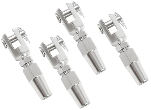 Morsetti Per Fune 4PCS 3/4/5mm Fune Metallica In Acciaio Inox 316 Swageless Forcella/Mascella Cavo Terminale Raccordo FAI DA TE Installazione Rapida grado marino Morsetti Per I Cavi(For 3mm wire)