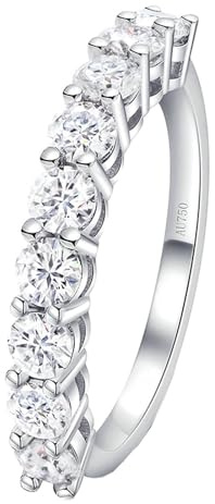Damenring Daumen, Damenring für mittelfinger 0.1ct Runder Diamant 18K Weißgold Größe 47 (15.0)