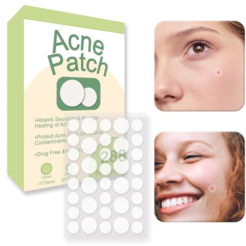 Pickel Patch, Hydrokolloid Unsichtbarer Pickel Patch - Schnell & Effektiv Pickel Reduzierend mit Concealer-Effekt, Passend für Date, Arbeit, Einkaufen, Reise - 288 Stück