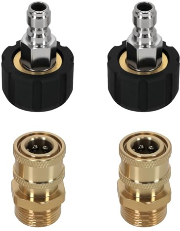maXpeedingrods M22-14mm auf 1/4 Hochdruckreiniger Adapter Set 5000 PSI | Steckern & Buchsen Schnelltrennschlauch Armaturen Set aus Messing für Pistole, Schlauch, Verlängerungsstange, Pumpe, Düsen