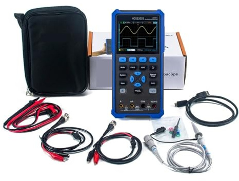 Oscilloscope Numérique HDS2202S 2 Canaux 200Mhz 1GSa/s Osiclloscopes USB Portables 3 En 1 + Multimètre + Générateur De Forme D'onde SûR, Pratique, PréCis
