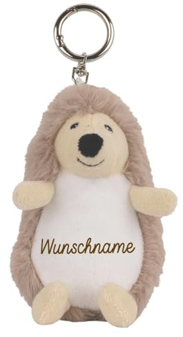 Elefantasie Plüschtier Schlüsselanhänger mit Schnellöffner, Personalisierbar mit Name oder Text, Stofftier Anhänger
