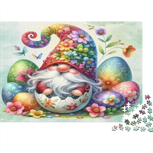 1000 Teile Ostern Wichtel Ei Kunst Papierpuzzle für Erwachsene, Lernbares Dickes Papier Puzzle für Wohnkultur und Entspannung 52x38cm/1000pcs
