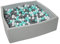 Velinda Piscine a balles pour Enfant, Dimensions: 120x120 cm, Aire de Jeu + 1200 balles (Couleurs des balles: Blanc, Gris, Turquoise)