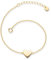 GLANZSTÜCKE MÜNCHEN Damen-Armband Herz 925/- Sterling Silber gelbvergoldet 17 cm + 3 cm - Armkettchen mit Herz-Anhänger Silberkettchen