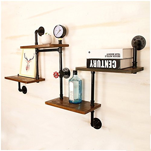 Schweberegale Vintage industrielle Holz Wand Wand hängen Rohr Regal Bücherregal Wohnzimmer Bar Teiler Blumenständer