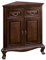 Casa Padrino Luxus Jugendstil Eckkommode mit 2 Türen und 2 Schubladen Dunkelbraun 80 x 51,3 x H. 95 cm - Wohnzimmermöbel