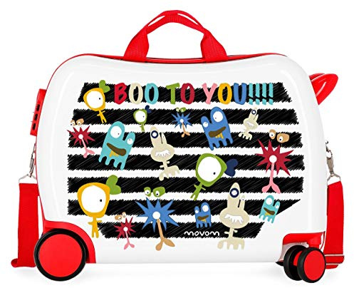 Movom Happy Time Kinder-Koffer Mehrfarbig 50x38x20 cms Hartschalen ABS Kombinationsschloss 34L 2,1Kgs 4 Räder Handgepäck