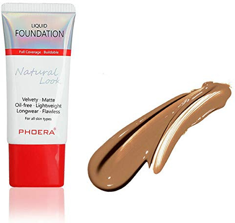 AQUAPURITY PHOERA Full Coverage Foundation New Formula Waterproof Long Lasting Oil Free Velvet Matte Liquid Foundation for Oily Skin Flawless Makeup Base Cream Concealer (107 Honey…)