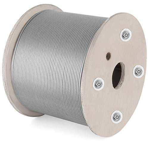 Mophorn Cavo in metallo, cavo in acciaio T316, corde di traino in acciaio inossidabile 316 con gancio 2T per camion a rimorchio piatto (300m 1x19)