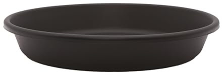 The HC Companies 44,5 cm runde Pflanzen-Untersetzer aus Kunststoff – für den Innen- und Außenbereich Pflanzschalen für Töpfe – 44,5 x 44,5 x 7,6 cm, Schwarz