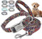 Beirui Hundehalsband und Leine, Nylon, personalisierbar, weich, ethnischer Stil, für kleine, mittelgroße und große Hunde, mit leichter Schnalle, L, Purple Garden