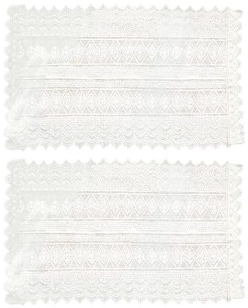 SOIMISS 2Pcs Französisch Spitze Tisch Tischset Schwarz Spitze Tisch Deckchen Esstisch Matte für Elegante Und Raffinierte Tischdekoration 20X40cm (Weiß)