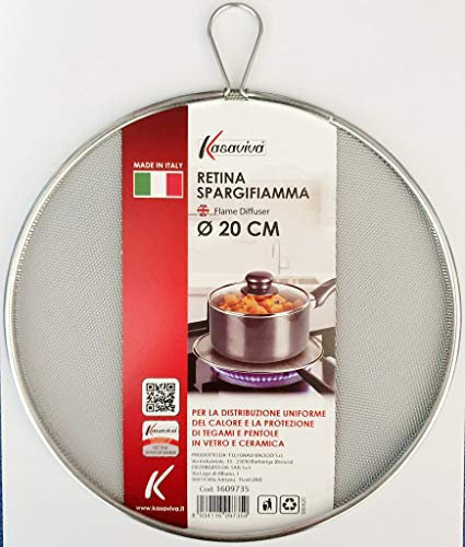kasaviva Retina Spargifiamma Frangifiamma 20 CM Made in Italy Distribuzione Uniforme Calore e Protezione Pentole Tegami in Vetro e Ceramica